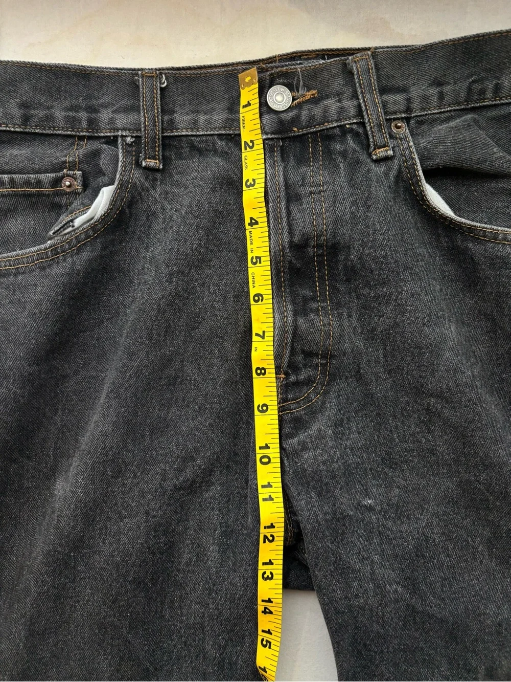 Levi’s 501 Original Straight Leg Button Fly Black Distressed Vintage 90s USA